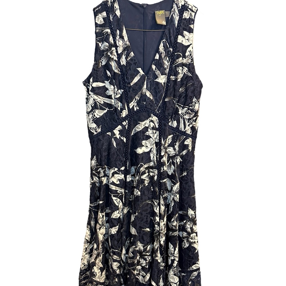 Navy blue and white dress